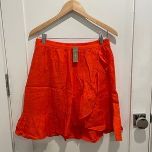 J Crew New Orange Linen Skirt 6 $79